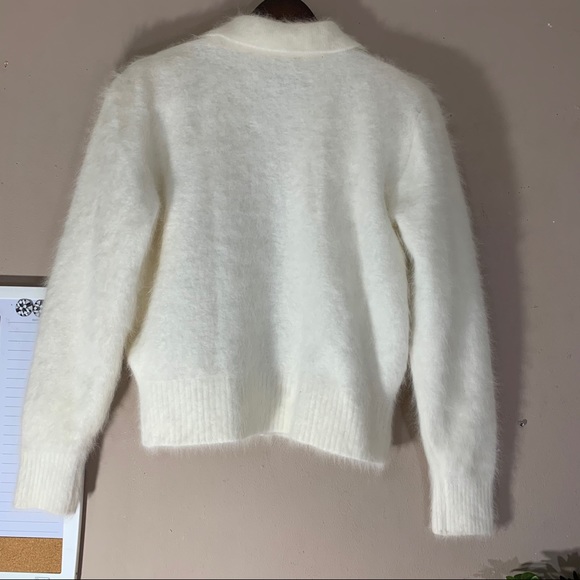 Venesha Angora Fur Sweater Jacket Soft Zip Front - Picture 4 of 7